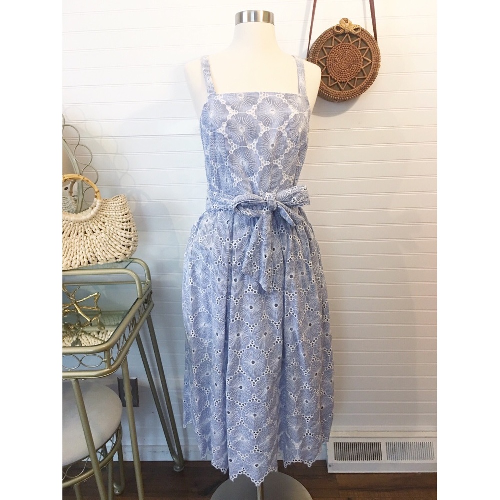 NWT Antonio Melani Eyelet Floral Midi Dress